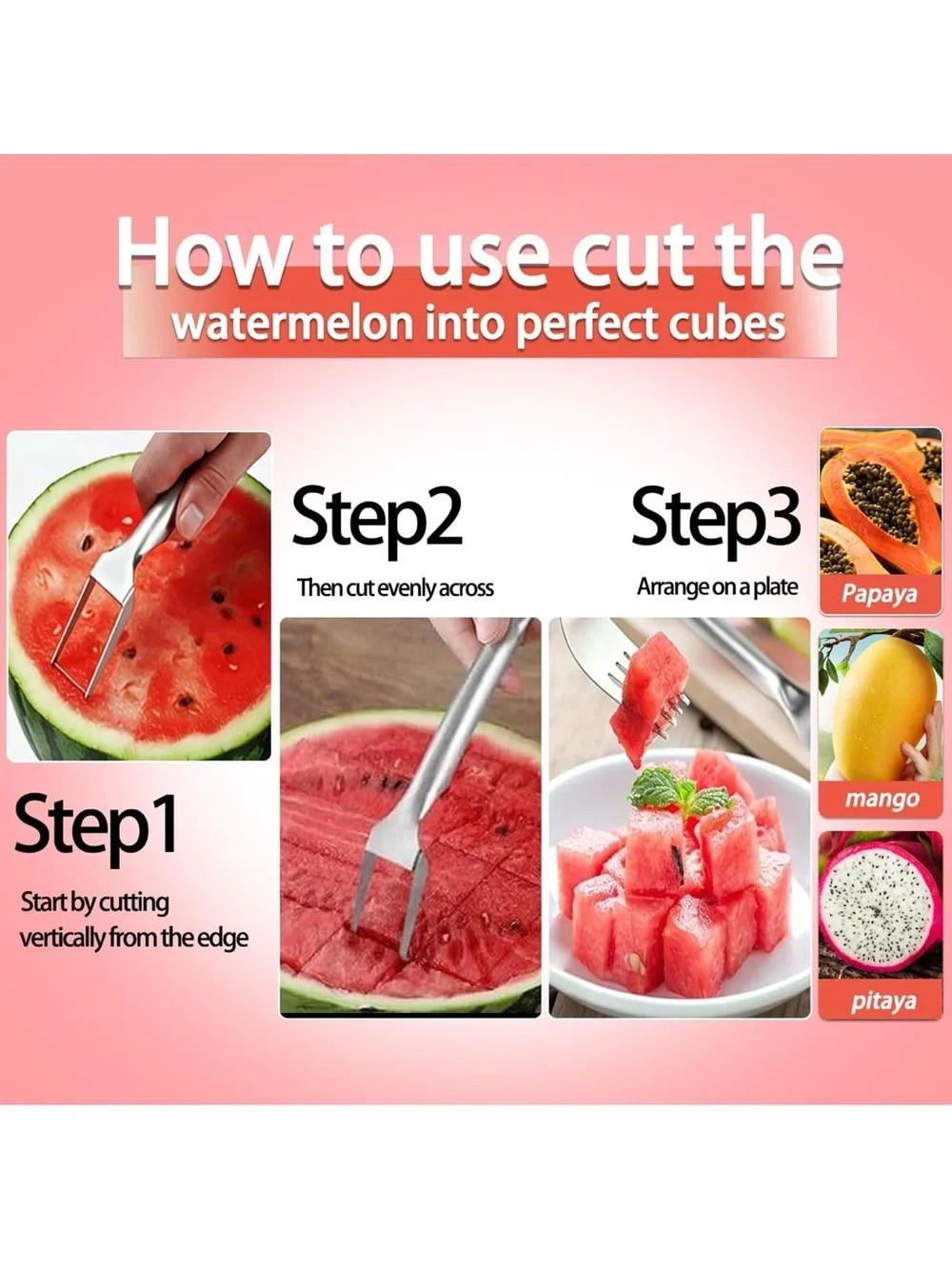 Watermelon Dicer Serving Fork - Stainless Silver 2Pack!